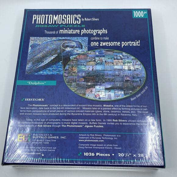 Puzzle NEW Photomosaics by Robert Silver Dolphin 20.25”x28.5” 1026 piece - Picture 3 of 4